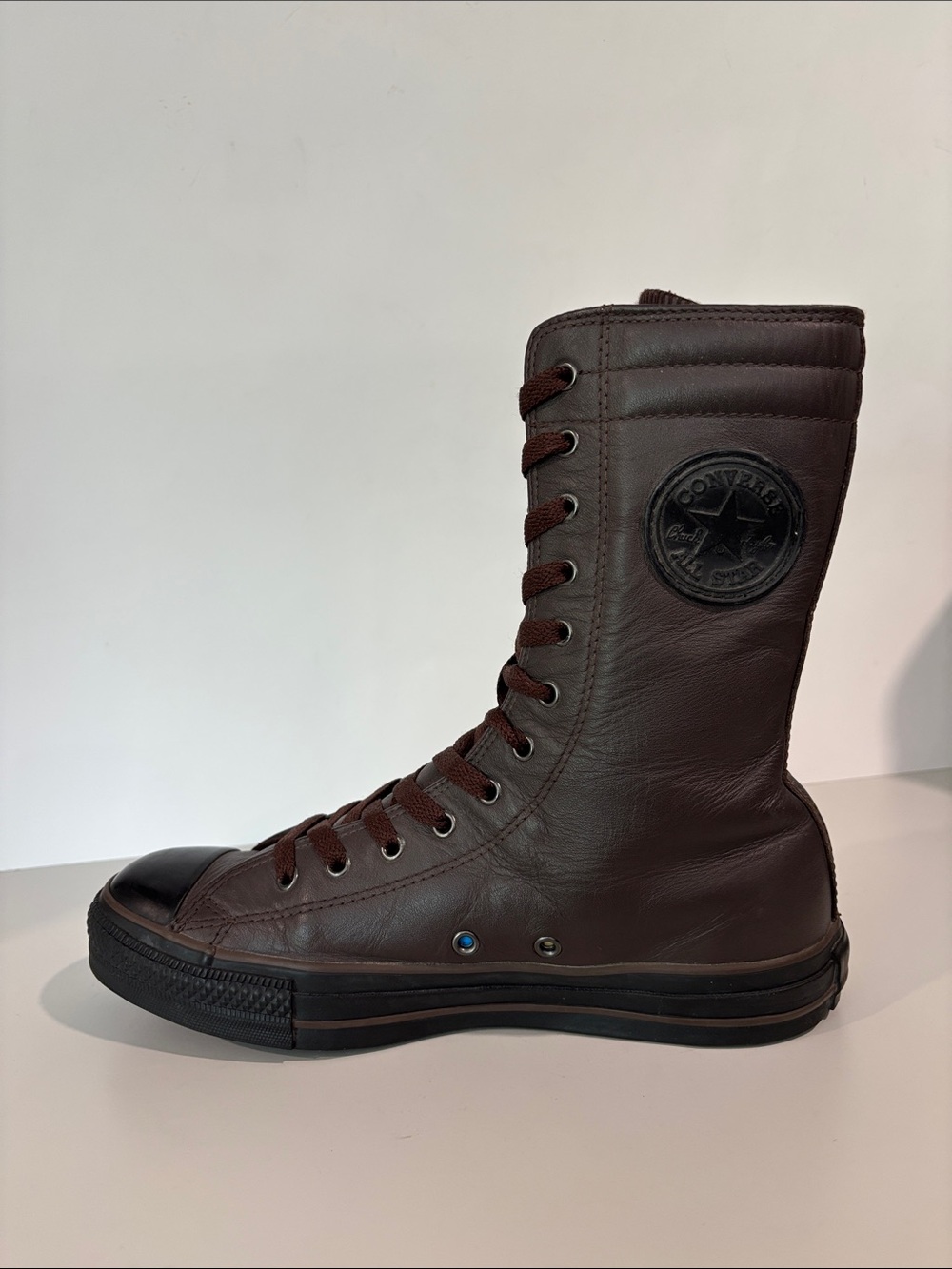 Converse XX-Hi Brown Leather Knee High Chuck Taylor Boots Size 8 W, Converse 6 - Picture 4 of 13